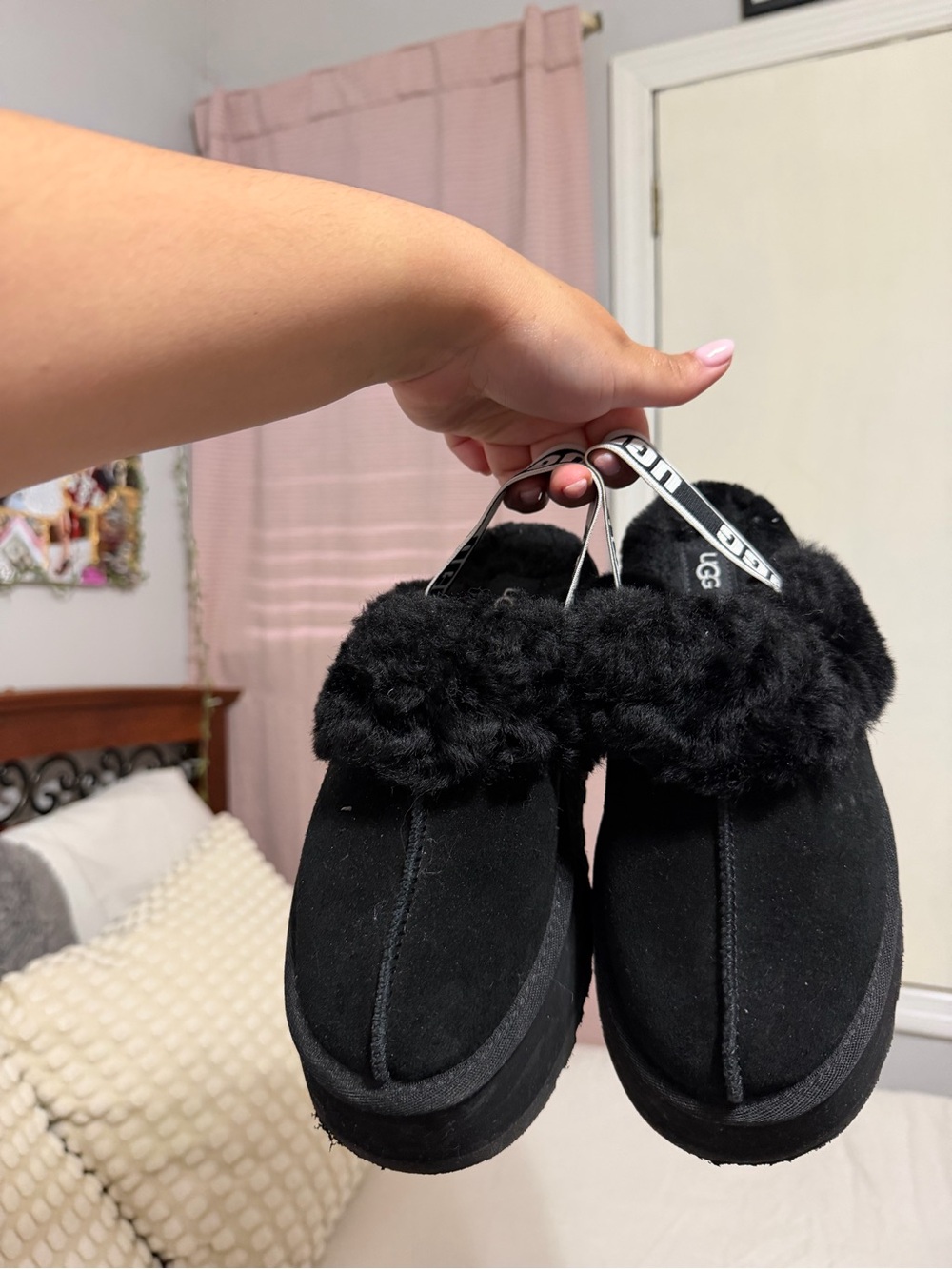 UGG Funkette Black Platform Slingback Clog - Picture 2 of 4